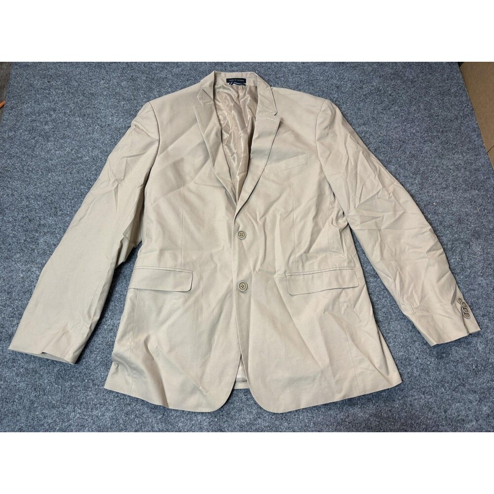 Tommy Hilfiger Sport Coat Mens 40 Beige Cotton Stretch 2 Btn Notch Blazer Casual